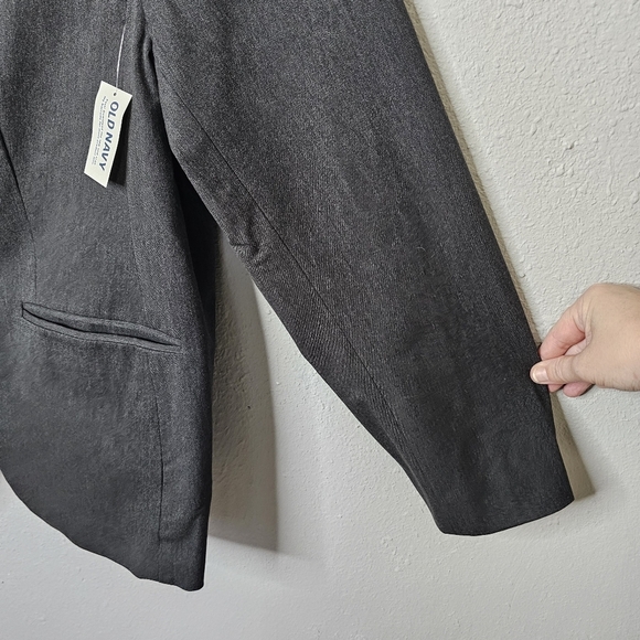 Old Navy Blazer‎ Womens XL Gray 1 Button Suit Jacket Career Business Office NWT - Picture 4 of 9